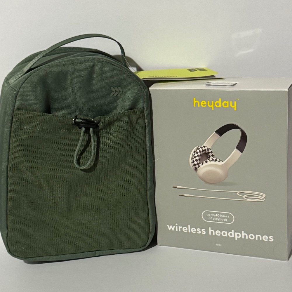 All In Motion Lunch Box + Wireless Headphones, School Bundle, New